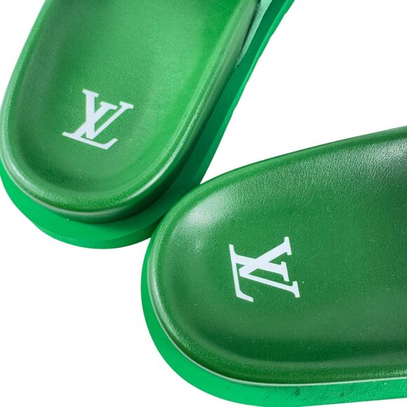 LOUIS VUITTON Miami Mule 1ACR2W Green Mens Sandals Marked as 10 - 11US - Picture 5 of 11
